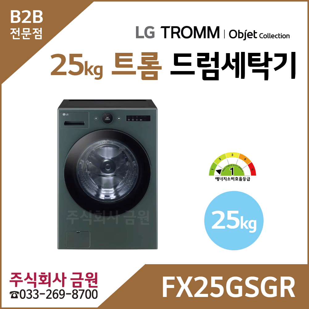 LG 트롬 25kg 오브제컬렉션 드럼세탁기 FX25GSGR