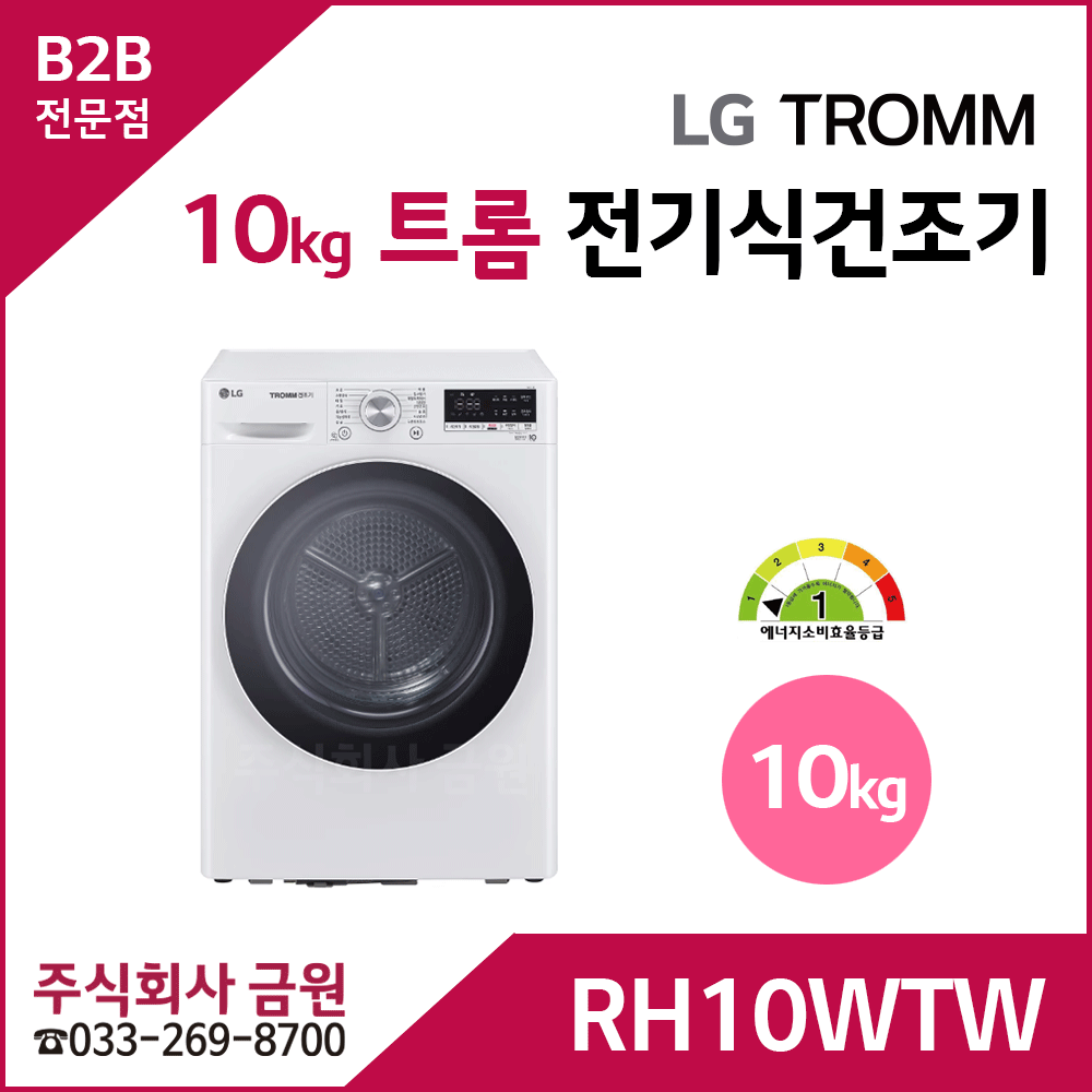 LG 트롬 10kg 전기식 건조기 RH10WTW